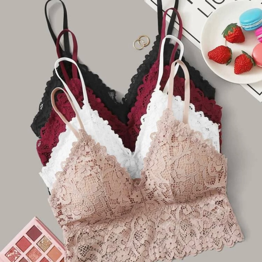 Lace 4 colored Bralettes. NWOT.